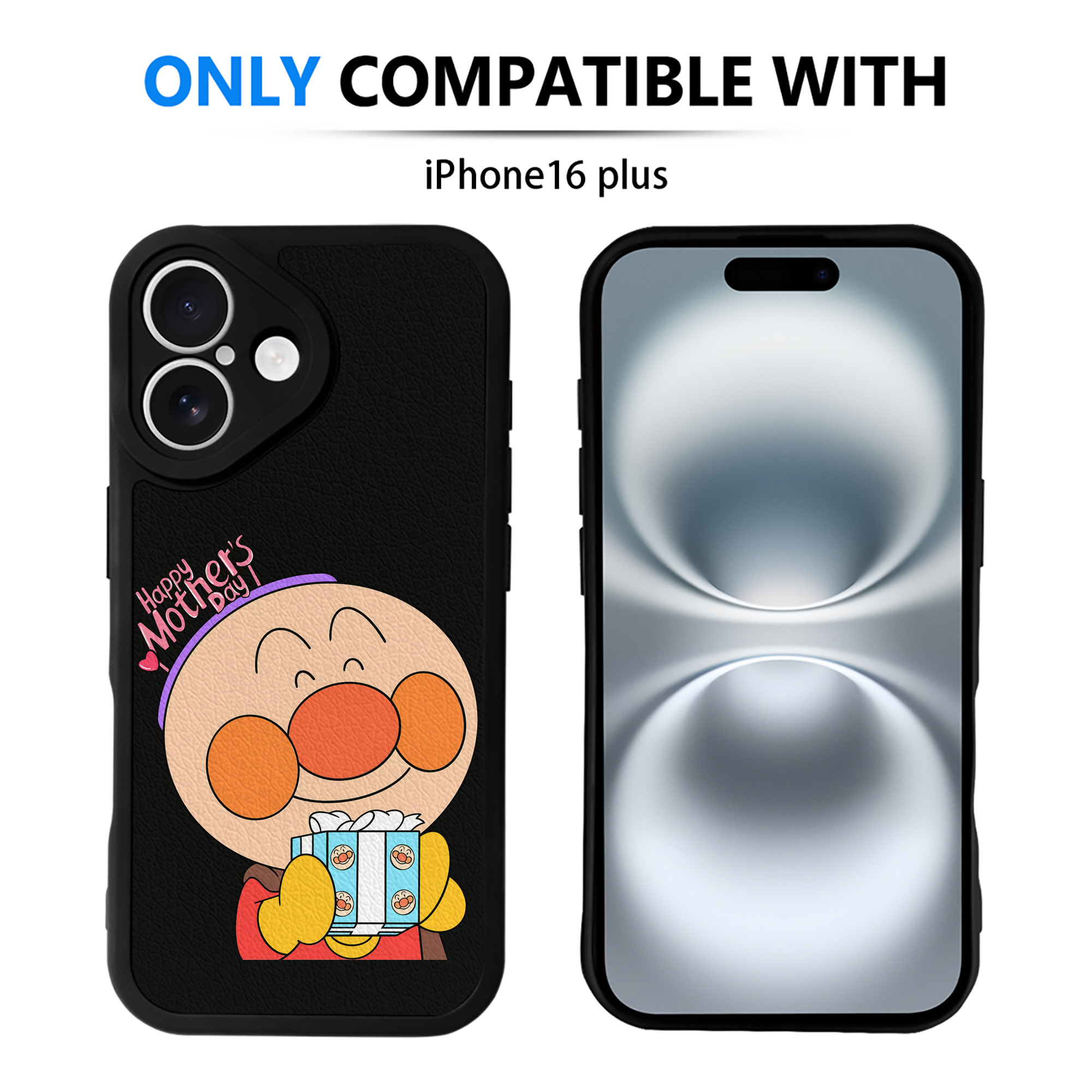 （画像用） アンパンマン Anpanman 【iPhone 16シリーズ対応】シリコンスマホケース（レザー調） 材質：シリコン